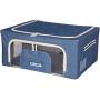 Zaki Boxes Closet Organizer Storage Boxes | Breathable & Anti-Mold Cloth Container | for Clothes, Blankets, Linen, Sweater, Duvet, Under Bed, Home Organization, Clothing & Towel Storage (Blue/Tan, Large)
