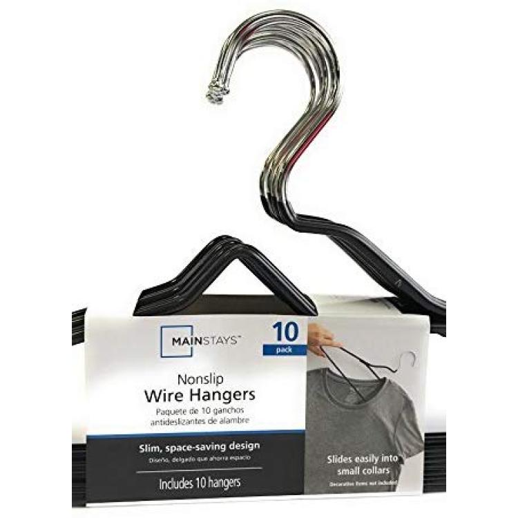 Mainstays Slim Plastic Hangers - White - 10 Count