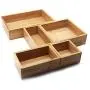Bamboo Storage Boxes & Organizer Set. Multi-Sized Set of 5-100% eco-Friendly Bamboo Boxes- Perfect Size for Office
