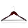 HANGERWORLD 10 Mahogany 17.7inch Wooden Coat Clothes Garment Non Slip Pants Bar Hangers Broad Shoulder Support