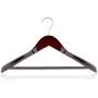 HANGERWORLD 3 Mahogany 17.7inch Wooden Coat Clothes Garment Non Slip Pants Bar Hangers Broad Shoulder Support HANGERWORLD 3 Mahogany 17.7inch Wooden Coat Clothes Garment Non Slip Pants Bar Hangers Broad Shoulder Support