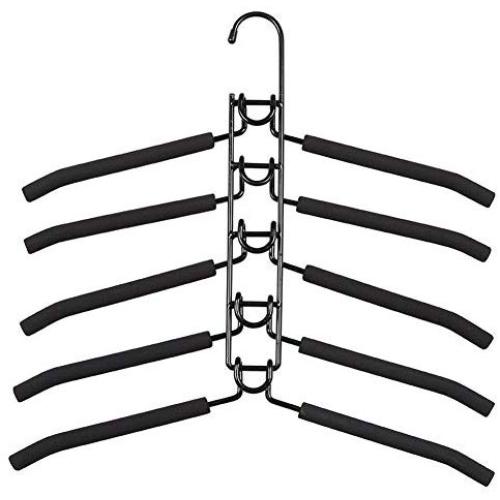 Pena Clothes Hangers Multi Layers Metal Clothes Rack Wardrobe Storage Rack Multifunctional Closet Hanger Anti-Slip Sponge Organizer for Shirt T-Shirt Jacket Coat Sweater Trousers