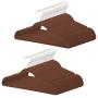 Premium Heavy Duty Velvet Hangers - 50 Pack Bulk - ABS Material and Chrome Hook - Non-Slip, Ultra Thin, 10lbs Capacity - Great for Suits, Pants, Dresses - by Unity (Chocolate Brown)