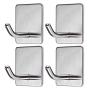 May Fangfei Nail-Free Installation Hooks Hangers Heavy Duty Waterproof Wire Drawing Stainless Steel Hooks for Hanging Kitchen Bathroom Home Stick on Wall -4 pcs