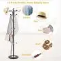 Tangkula 70" Metal Coat Tree, Coat Racks with 15 Hooks, Hat Jacket Stand Tree Holder Hanger Rack w/Marble Base (Black)