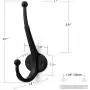 Arks Royal Heavy Duty Metal Coat Hook with Ball Ends, Thick Long Retro Prong Hat Hook Bath Towel Closet Clothes Hanger Rail Garment Holder, Flat Black, 6 PCS Arks Royal Heavy Duty Metal Coat Hook with Ball Ends, Thick Long Retro Prong Hat Hook Bath Towel Closet Clothes Hanger Rail Garment Holder, Flat Black, 6 PCS