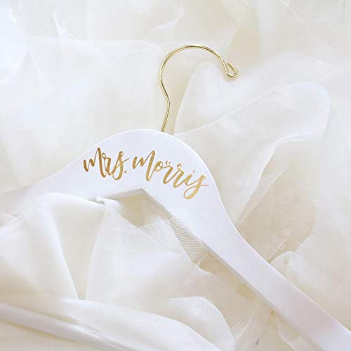 Wedding Dress Hangers - Mrs. and Bridal Party Custom Wedding Hangers, Dress Hanger, Personalized Hanger, Name Hangers,Bridal Hangers,Bridesmaid Hangers