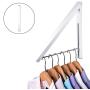 Stock Your Home Folding Clothes Hanger Wall Mounted Retractable Clothes Rack, Aluminum, Easy Installation - White 1 Pack