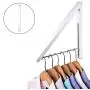 Stock Your Home Folding Clothes Hanger Wall Mounted Retractable Clothes Rack, Aluminum, Easy Installation - White 1 Pack