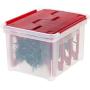 IRIS USA, WFB-45LW, Wing-Lid Storage Boxes with 4 Light Wraps, Red, 1 Pack