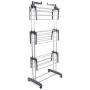 Cherry-Lee 3 Tier Clothes Drying Rack Laundry Dryer Hanger Compact Storage Steel with Stainless Steel Hanging Rods, Indoor Outdoor (Blue/Gray) Compatible Big Sale