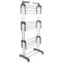 Cherry-Lee 3 Tier Clothes Drying Rack Laundry Dryer Hanger Compact Storage Steel with Stainless Steel Hanging Rods, Indoor Outdoor (Blue/Gray) Compatible Big Sale