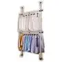 Goldcart 3202 Telescopic Garment Rack, Heavy Duty Design Movable DIY By Hand No Damage to Wall Ceiling Hanging Rail, 0.7-1.3 Meters Wide Adjustable, 120 Kilogram Loading, Reach Hook Included, White Goldcart 3202 Telescopic Garment Rack, Heavy Duty Design Movable DIY By Hand No Damage to Wall Ceiling Hanging Rail, 0.7-1.3 Meters Wide Adjustable, 120 Kilogram Loading, Reach Hook Included, White