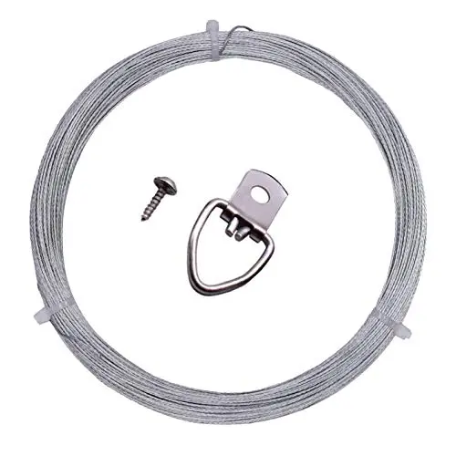 140 Feet Photo Frame Picture Hanging Wire with 50 Pieces D-Ring Picture Hangers with Screws,Stainless Steel Mirror Hanging Rope Supports up to 30 lbs 140 Feet Photo Frame Picture Hanging Wire with 50 Pieces D-Ring Picture Hangers with Screws,Stainless Steel Mirror Hanging Rope Supports up to 30 lbs