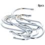 MroMax Metal S Hooks 2.52'' x 2.52''(L x W), S Shaped Hook Hangers for Kitchen Bathroom Bedroom Storage Room Office Outdoor Multiple Uses, Silver 8pcs