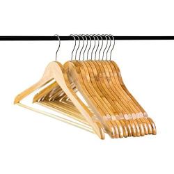 Neaties Natural and Safe Bamboo Wood Hangers Natural Finish, 12pk