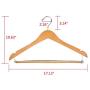 Amber Home Contoured Wooden Hangers Sturdy Wood Suit Coat Clothes Hangers Clothing Hangers with Locking Bar Chrome Hook Pack of 5 (Natural) (Renewed)