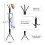 Clewiltess Standing Entryway Coat Rack Coat Tree Hat Hanger Holder 12 Hooks Jacket Umbrella Tree Stand Base Metal (Black)