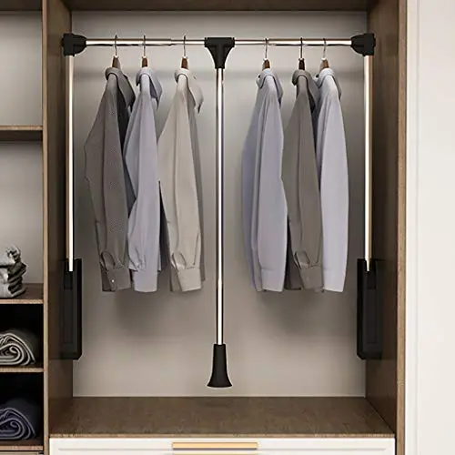 GWXYMJ Coat Rack Wardrobe Lifting Clothes Hanger, Automatic Rebound Cloakroom Hanger Rod, Wardrobe Pull-Down Adjustable Width Clothes Rail, Hydraulic Buffer Rod Hanger (Size : 450-600mm) GWXYMJ Coat Rack Wardrobe Lifting Clothes Hanger, Automatic Rebound Cloakroom Hanger Rod, Wardrobe Pull-Down Adjustable Width Clothes Rail, Hydraulic Buffer Rod Hanger (Size : 450-600mm)