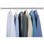 STARTOSTAR Adjustable Closet Rod 21.6 to 40.5 Inch Stainless Steel Clothes Rod with Smile Ends Stopper and Slide Buffering for Wardrobes, Shoe Cabinets （Silver）
