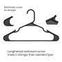 HOUSE DAY Black Plastic Hangers,50 Pack Plastic Clothes Hangers for Skirt Suit Coat, Standard Clothing Hangers