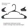 HOUSE DAY Black Plastic Hangers,50 Pack Plastic Clothes Hangers for Skirt Suit Coat, Standard Clothing Hangers