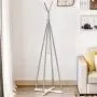 Ymjdmb Coat Rack Free Standing Hat Stand Display Hall Tree Metal Hat Hanger Garment Storage Holder for Clothes Hats and Scarves-Silver