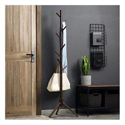 Y.H.Valuable Coat Racks Solid Wood Coat Rack Hanger, Floor Bedroom Hanger Vertical Clothes Rack Modern Multi-Layer Indoor Storage Rack Entryway Furniture (Color : Brown)