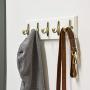 Amazon Basics Wall Mounted Contemporary Metal Single Coat Hooks - Antique Brass, 5-Pack