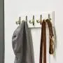 Amazon Basics Wall Mounted Contemporary Metal Single Coat Hooks - Antique Brass, 5-Pack