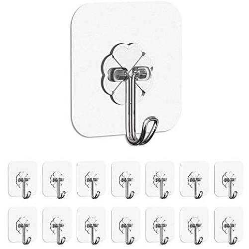 DARSSUM 10Packs Wall Hooks 24lb(max) Waterproof and Oilproof Transparent Reusable Seamless Hooks Bathroom Kitchen Heavy Duty Self Adhesive Hooks DARSSUM 10Packs Wall Hooks 24lb(max) Waterproof and Oilproof Transparent Reusable Seamless Hooks Bathroom Kitchen Heavy Duty Self Adhesive Hooks