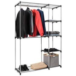 Portable Closet Garment Rack Clothes Hanger Storage Home Shelf Organizer