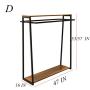 Retro Metal Garment Rack Clothes Display Rack With Board Customized Heavy Duty Clothing Garment Rack Floor-Standing Hangers Clothes Shelves Perfect for Clothing Store Display