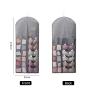 Lijuan Qin Dual-Sided Hanging Closet Organizer Mesh Pockets, Space Saving Wall Hanging Clothes Storage Hanger for Bra Stockings Socks Underwear Suits