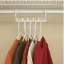 10pcs 5 Hole Magic Hanger Space Saving Hanger Plastic Cloth Hanger Hook Organizer Wardrobe Save Practical Hook Closet Organizer Tool