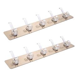 D-buy Self Adhesive Wall Hooks Waterproof Wall Hangers 10 Heavy Duty Hooks for Kitchen, Bathroom, Bedroom and Office, Super Power Adhesive Wall Hangers