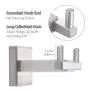 Double Robe Hook, Angle Simple SUS304 Stainless Steel Bathroom Double Hook, Shower Towel Holder, Double Bath Towel Hook, Coat Hook Clothes Hanger, Bathrobe Hook Wall Mount, Brushed Steel