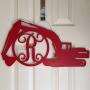 Monogram Excavator Door Hanger - Construction Door Hanger - Monogram Trackhoe Initial Wreath - Gift for Construction - Construction Wreath