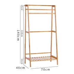 HXGL-Hanger Coat Rack Floor Rack Solid Wood Simple Rack Hanger Home Bedroom Wooden Clothes Rack Multifunction (Size : 70 Long)