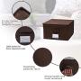NA&CO SEASON 5 Pack Large Sturdy Foldable Storage Bins (15x12x7.7),Polyester Fabric Storage Boxes with Lids and Handle,Containers Organizer for Home, Nursery, Closet, Office(Chocolate)