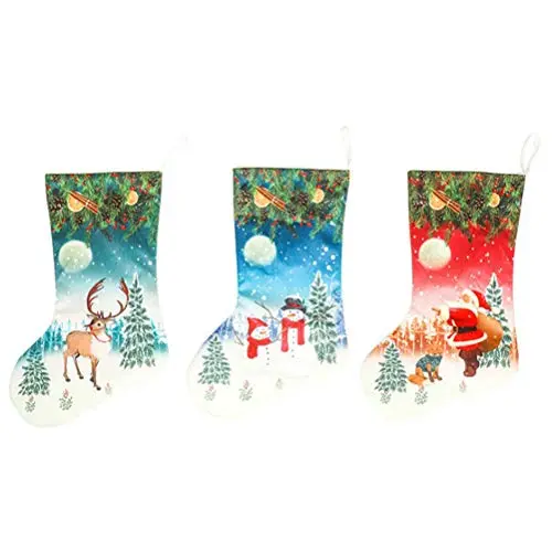 Xmas Ornament Christmas Stocking Santa Claus Elk Silverware Holder Pockets Xmas Stocking Tree Hanger for Home Decor Party Decor Xmas Ornament Christmas Stocking Santa Claus Elk Silverware Holder Pockets Xmas Stocking Tree Hanger for Home Decor Party Decor
