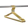 Amber Home Adult Heavy Duty Gold Wire Metal Coat Hanger Clothes Hangers, Strong Coat Hanger, Slim Shirt Hangers, Metal Hangers with notches, 10 Pack (Gold Length 17)