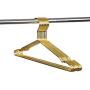 Amber Home Adult Heavy Duty Gold Wire Metal Coat Hanger Clothes Hangers, Strong Coat Hanger, Slim Shirt Hangers, Metal Hangers with notches, 10 Pack (Gold Length 17)