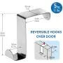 Over The Door Hook Stainless Steel, Beokey Cabinet Clothes Hanger Kitchen Organizer Z Hooks Storage Organizer Rack Holder Tools,Set of 2, (2pcs) Over The Door Hook Stainless Steel, Beokey Cabinet Clothes Hanger Kitchen Organizer Z Hooks Storage Organizer Rack Holder Tools,Set of 2, (2pcs)