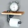 Industrial Retro Pipe Bathroom Wall-mounted Shelf Tissue Roll Hanger,Towel Rack,Clothes Rack,Kitchen Wine Rack,Toilet Paper Holder 9.8 inch Industrial Retro Pipe Bathroom Wall-mounted Shelf Tissue Roll Hanger,Towel Rack,Clothes Rack,Kitchen Wine Rack,Toilet Paper Holder 9.8 inch