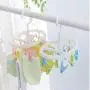 Lecent@Oral Plasitc Folding Laundry Drying Rack Hanger with 8 Clips For Drying Socks, Kids Clothes, Bra, Towel, Underwear, Hat, Scarf, Pants, Gloves (Pack of 2)
