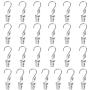 50pcs S Hooks Curtain Clips with Hooks Stainless Steel S Hooks Clip Lamp Hook Silver Metal Hanging Clips Hooks for Home Decoration, Outdoor Party Hanging Wire Holder Art Craft Display