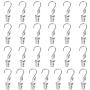 50pcs S Hooks Curtain Clips with Hooks Stainless Steel S Hooks Clip Lamp Hook Silver Metal Hanging Clips Hooks for Home Decoration, Outdoor Party Hanging Wire Holder Art Craft Display