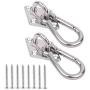 2 Set Heavy Duty Hanger Hook Hammock Wall Mount, Suspension Ceiling Hooks Outdoor Swing Mounting Hook Exercise Hook Stainless Steel Swivel Carabiner Yoga Ceiling Mount Swing Hook