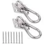 2 Set Heavy Duty Hanger Hook Hammock Wall Mount, Suspension Ceiling Hooks Outdoor Swing Mounting Hook Exercise Hook Stainless Steel Swivel Carabiner Yoga Ceiling Mount Swing Hook 2 Set Heavy Duty Hanger Hook Hammock Wall Mount, Suspension Ceiling Hooks Outdoor Swing Mounting Hook Exercise Hook Stainless Steel Swivel Carabiner Yoga Ceiling Mount Swing Hook